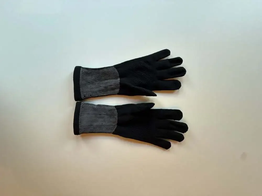 Adidas by Stella McCartney Black Running Gloves with Long Ribbed Cuffs